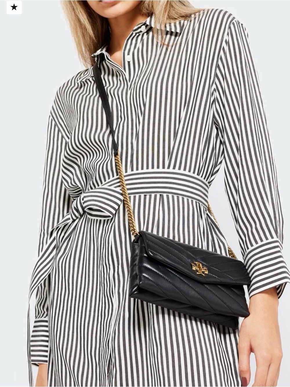 Tory Burch Kira Chevron Chain Wallet leather NWT